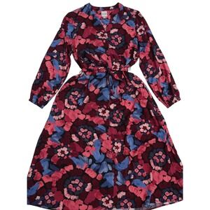 Nic + Zoe Autumn Bloom Live In Dress Women's Small NWOT Long Sleeve Belted